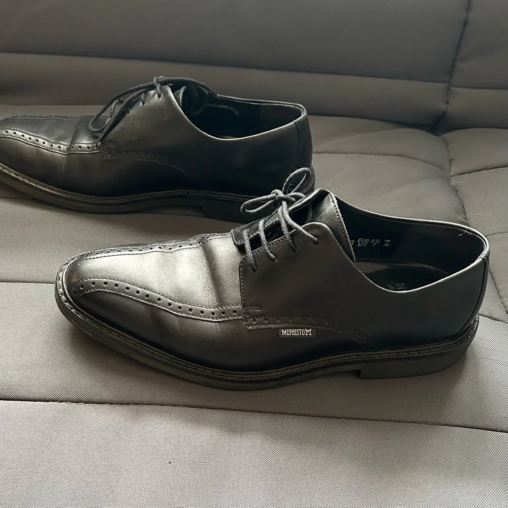 Mephisto  Mens Goodyear Belt Classic Black Leather Oxfords,   Size 9 - Picture 5 of 12